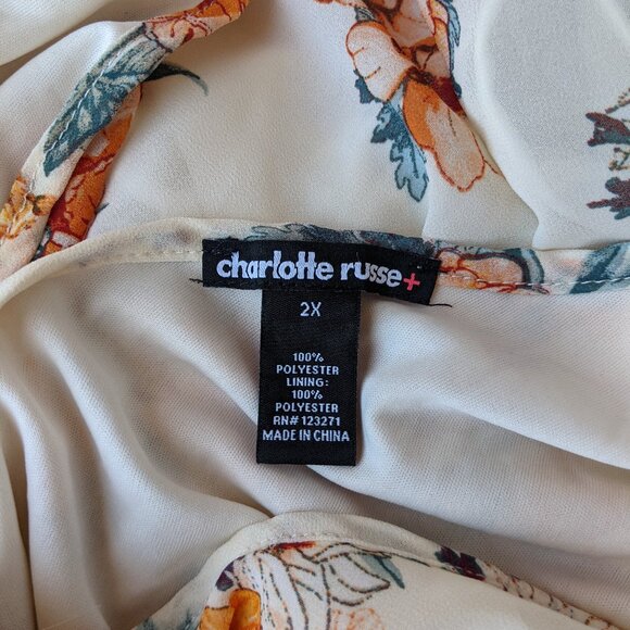 Floral Print Cold-Shoulder Sundress by Charlotte Russe- Size 2X - Picture 6 of 6